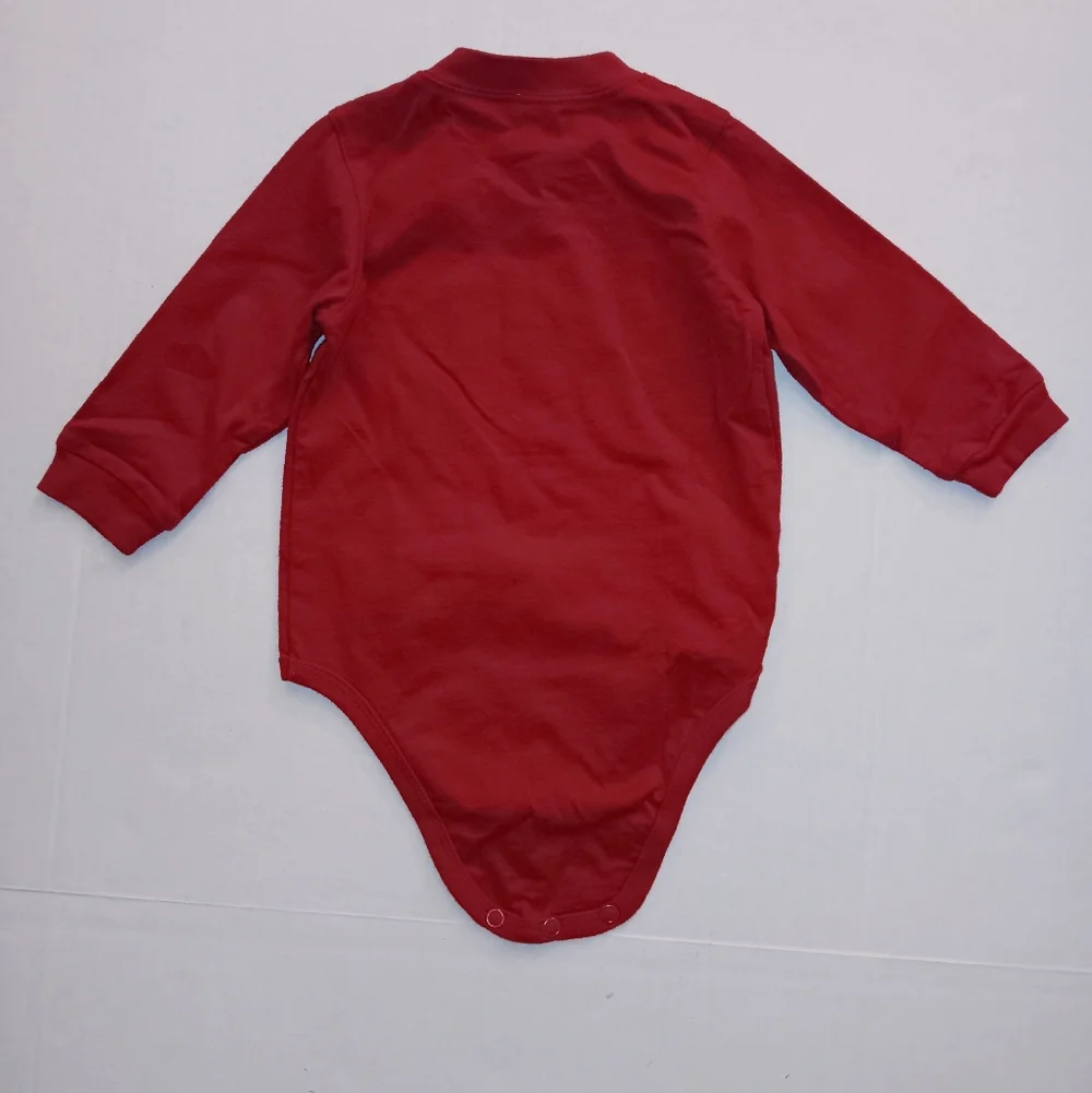 Sonoma Red Baby Onesie Bodysuit Sports Football Bear Design Long Sleeves